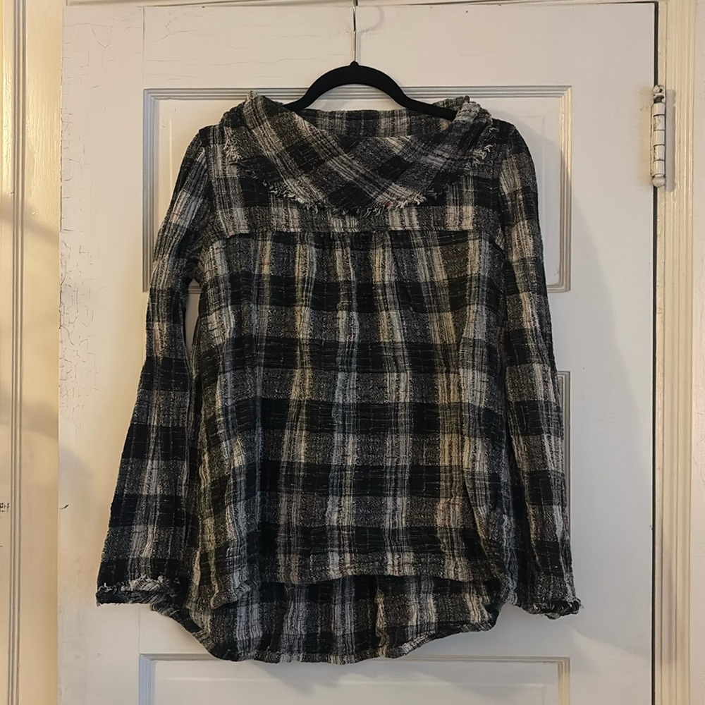Plaid babydoll top